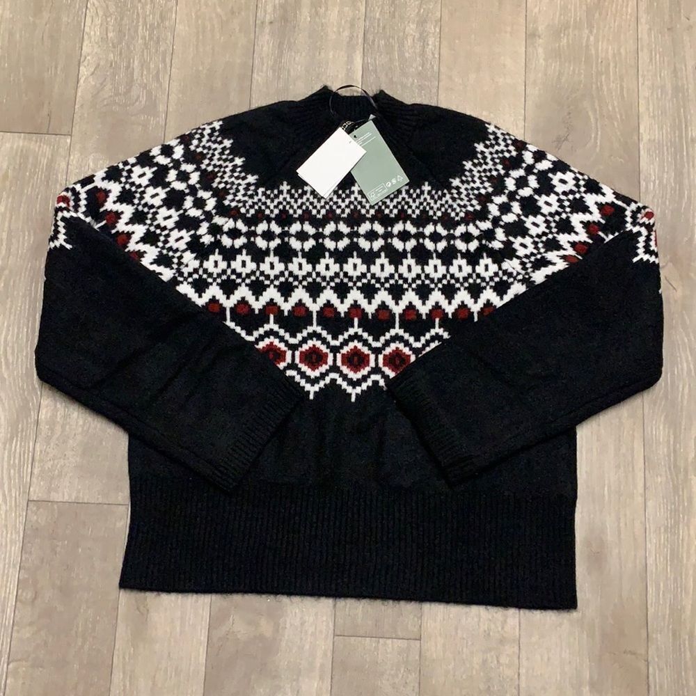Womens‎ Nwt H&M Divided Jacquard Wool Blend Crewneck Sweater